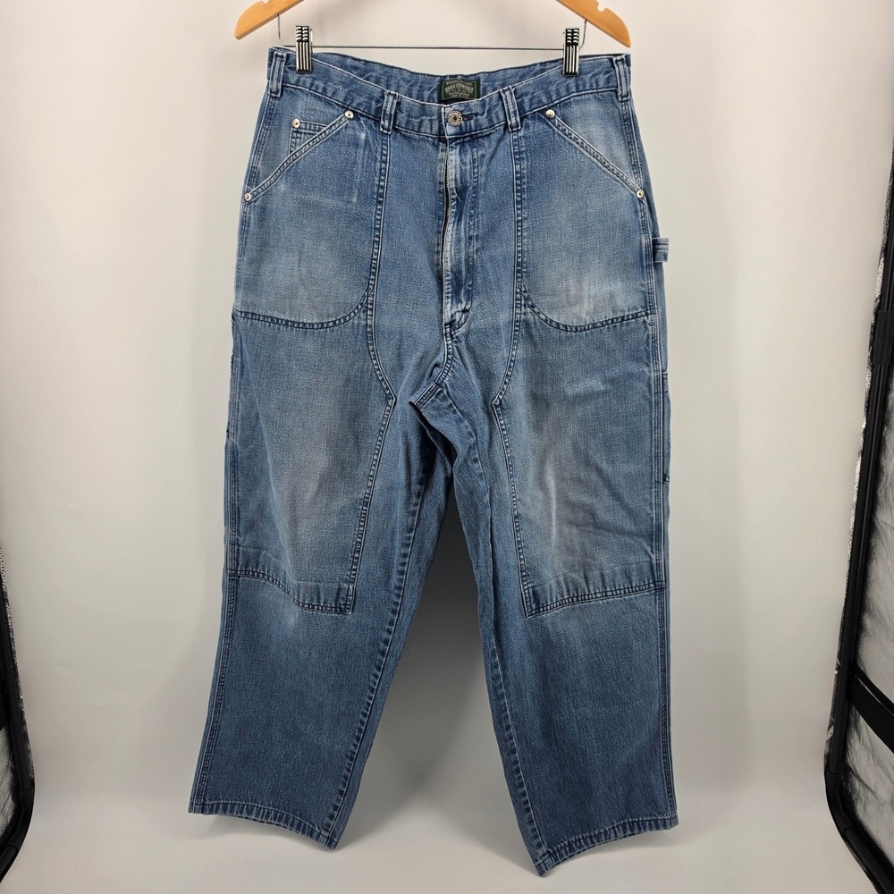 Vintage Polo Country Ralph Lauren Carpenter Jeans Blue Denim 33x 28.5 *Hemmed*